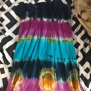 Natelli strapless short tye dye dress